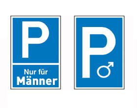 Schild Männerparkplatze